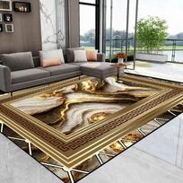 Prabangus auksinis juodas kilimas Modernus minimalistinis namų dekoras Neslystantis kilimėlis svetainei miegamajam Elegantiškas klasikinis dizainas Tobulas 50cm x 100cm gray