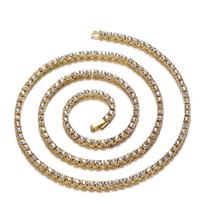 Nauja klasikinė 4 mm teniso grandinėlė, apyrankė, karoliai vyrams, madingi hiphopo papuošalai, moterims 8inch Bracelet gray