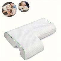 Orthopedic Memory Foam Pillow for Side Sleepers Cervical Support Soft Breathable Slow Rebound Couples Pillow No Pressure on Hand white
