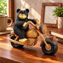 Dervinė laukinės gamtos figūrėlės skulptūra Dažytos detalės Lokio figūrėlė Laisvai stovinti Namams Seesaw Bear gray
