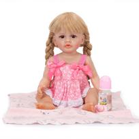 55 cm Reborn Baby Dolls Viso kūno silikonas Betty Reborn Toddler Girl Princess Vandeniui atsparus žaislas mergaitėms 55 cm pink