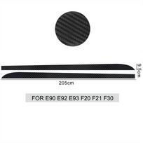 2vnt Automobilio šoninio sijono slenksčio juostelių lipdukai 3D anglies pluoštas BMW E90 E92 E93 F20 F21 F30 F31 F32 F33 F34 F15 F10 F01 F11 F02 F10 F11 black