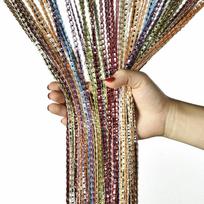Namų durų virvelių užuolaidų papuošalai Kambario pertvara tinklinė kutų karoliukų užuolaida durims, langams, kambario dekoravimui 200x100cm beige