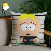 Cartoon Anime Funny South Park-P Pillow Case Anti-dustmite Pillowcase Invisible zipper silky short plush Sofa cushion cover 12x12Inch gray