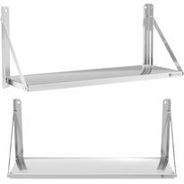 Folding stainless steel catering wall shelf up to 40 kg 100 x 30 cm
