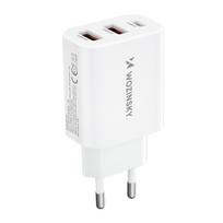 100240V 30W USBC 2x USBA Wall Charger White