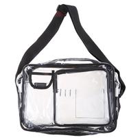 14 Inch Anti-Static Cleanroom Clear Tool Bag Zipper Closure PVC for Engineer Shoulder Crossbody Pack Working Pouch 1 black