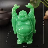 Glowing Man-made Jade Stone Chinese Maitreya Buddha Statue Sculpture For Home Garden Decoration Laughing Buddha Statues Figurine green