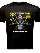 Unisexs F14 Tomcat Fighting 103 Jolly Rogers Squadron Aviation TShirt Oversized Black Tee with Navy Blue Golden Naval Insignia XL black