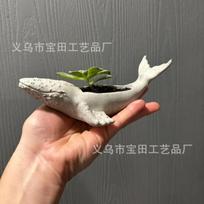 New product creative marine animal resin statue succulent flower pot decorative whale succulent home garden flower pot brown