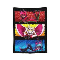 Alastor Lucifer Vox Hazbined Hoteled Blanket Fleece Spring Autumn Multifunction Lightweight Throw Blanket for Sofa Car Quilt Size: 75*100cm, Weight: 230 GSM