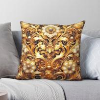 Gustav Klimt Gold Flowers Square Pillowcase Polyester Linen Velvet Creative Zip Decor Throw Pillow Case Room Cushion Cover 30X30CM brown