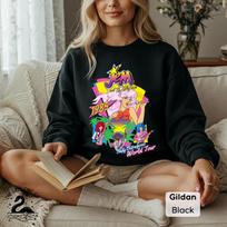 Jem and the Holograms World Tour SweatShirt and kids shirt: 80s Cartoon Band Tee 120 gray