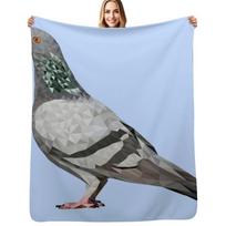 Pigeon  Low Poly Throw Blanket Cozy Sofa Blanket for TV Watching Napping 75x100cm (30x40inch) gray