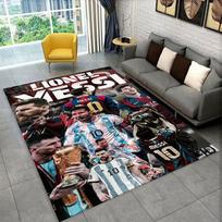 Football Goat M-Messi Sport Non-Slip Area Rug for Living Room,Bedroom,Playroom,Soft Carpet Floor Mat Home Decor Rug  Room 80x120cm gray