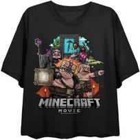 A Minecraft Movie Steve Garret Portal Women's Black Crop Top T-Shirt XXXL gray