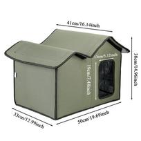 Cat House Waterproof Outdoor Winter Warm Pet Cat Cave Sleeping Beds Tent Home Foldable and Washable for Small Dog Puppy Supplies gray