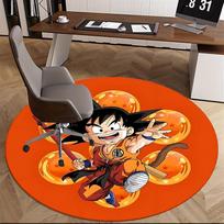Dragon Ball Z Goku kėdės kilimėlis, apvalus kilimas - Anime dekoracija namams, biurui, svetainei, miegamajam, dovana0483b 120cm by 120cm black