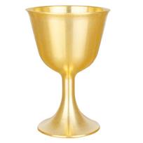 1Pcs Elegant Brass Cup Gold Finish Temple Offering Vessel for Wealth God Rituals Retro Decorative Buddhist Altar China Mainland beige