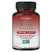 Raw Cold-Pressed Chia Seed Oil Supplement, With Omega-3s,6s,9s, Raw CoQ10, 120 Capsules 120 Capsules brown