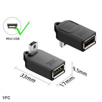 Data Transfer Micro USB OTG Adapter Elbow 90 Degree Mini USB to USB-A Converter Support Phone Tablet Charging Plug and Play