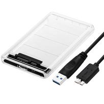Transparent 2.5  SATA SSD/HDD USB 3.0 High-Speed Enclosure white