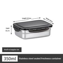 Fresh Keeping Stainless Steel Food Box Reusable Lunch Container with Leakproof Lid for Outdoor Travel Camping 850ml gray