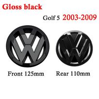 Black Front Grille  Rear Trunk Emblems for VW Golf 5 MK5 GTI 2003 2004 2005 2006 2007 2008 2009 Accessories badge Ag5 Front and rear- MK5 black