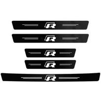 Volkswagen JA6A Automobilio durų slenksčių lipdukai Anglies pluošto oda Apsauga nuo įlipimo VW GTI Polo Golf Passat B6 B7 B8 Tiguan CC T-ROC Ratlankio dangtelis black