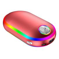 10000MAh USB Rechargeable Electric Hand Warmer Winter Double-Side Heating Mini Long-Life Pocket Power Bank 4 in 1 raudona