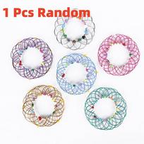Adult Children Anti-Stress Toy Mandala Decompression Variety Flower Basket Thirty-Six Softened Steel Ring Fidget Puzzle Gift gray