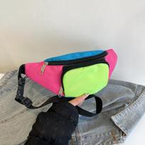 Retro 80s 90s Fanny Pack Retro Belt Bag 2 Pockets Neon Fanny Small Waist Packs for Jogging Traveling Carnival Party Costum gray