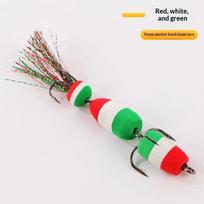 1Pcs Eva Foam String Hook Fishing Lure Treble Hook Buoyant Artificial Bait For Freshwater Bass Trout Fishing Tackle A13 red