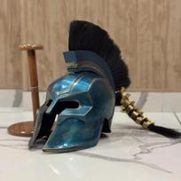 Odisėjos filmo Agamemnono šarvo šalmas – Rankų darbo plieninis kario šalmas, senovės graikų stiliaus šarvai ir Cosplay dovana gray