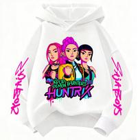 The Perfect Gift! Amazing K-POP Demon Hunters Kids Hoodie. Soft Cozy  Featured with Cool Cartoons for Boys and Girls. 100 black