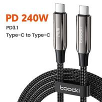 Toocki 240W USB C To Type C Cable PD3.1 48V 5A Super Fast Charging Cable Type C For 15 Samsung S23 Huawei Macbook 2m gray