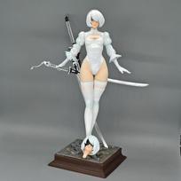 28cm NieR: Automata Yorha No. 2 TypeB 2B YoRHa Anime Girls PVC Action Figure Toy 4 Style Activity Statue Adult collection Model Dol No Retail Box gray