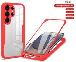 360 viso kūno ekrano apsauga Skaidrus dėklas Samsung Galaxy S26 Ultra GalaxyS26 S 26 Plus 5G Silikoninis plonas skaidrus dangtelis Galaxy S26 Ultra red