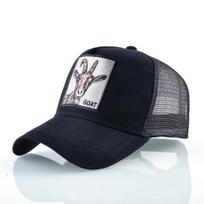 Trucker Fashionable Trendy Caps With Embroidery Goat Patch Four Seasons Adjustable Snapback Baseball Cap For Men Women Adjustable Visor Hat Adjustable black