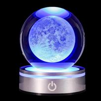 3D Moon Crystal Multicolor Printed Decorative Lamp with Night Science Astronomy Space Thanksgiving Christmas Gift for Boyfriend Cool Gift for Kids and