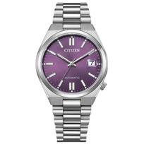 Watch CITIZEN COLLECTION Mechanical Watch Waterproof TSUYOSA 37mm Automatic Winding Back Automatic Date Silver Violet Purple Business Simple Analog violetinė