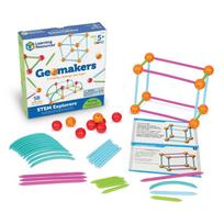 Learning Resources Math Educational Insert and Connect to Create 3D 2D Shapes LER9293 Material & (58 pieces) (Authentic Product) blue