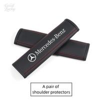 AQ132Leather Car Seat Neck Pillow Comfort Shoulder Pads For Mercedes Benz W211 W203 W204 W210 W124 AMG W202 W212 W222 Accessories black