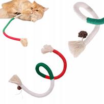 Catnip string toy for cat - 70 cm - natural, handmade