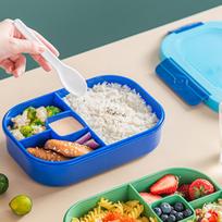 Kids Bento Box 4 Compartments Leak Proof BPA Free Portable Children Lunch Container for Boys Girls 1300ml blue