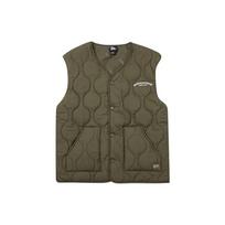 New Era Solid Color V-Neck Single-Breasted Quilted Vest Unisex vests Military-Green 12877383 M gray