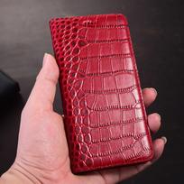 Crocodile Genuine Leather Case for OPPO Find X8 X7 X6 X5 X4 X3 X2 X Pro Lite Neo Ultra Magnetic Flip Wallet Cover OPPO Find X red
