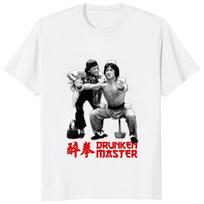 Girtas meistras Jackie Chan Kung Fu filmo marškinėliai Pasaulinės superžvaigždės grafika spausdinti marškinėliai Streetwear atsitiktiniai laisvi vyriški drabužiai L gray