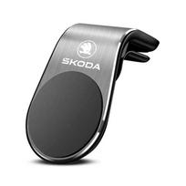 Magnetinis telefono laikiklis GPS stovas Oro ventiliacijos spaustukas Priedai Galvos atrama Skoda Octavia Kylaq Superb Yeti Elroq Scala Rapid Vision RS gray