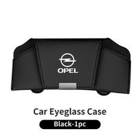 Naujas automobilio akinių dėklas Laikymo dėžutė Odinis saulės skydelio akinių dėklas Opel Corsa Astra Insignia Vectra Zafira Meriva Mokka black